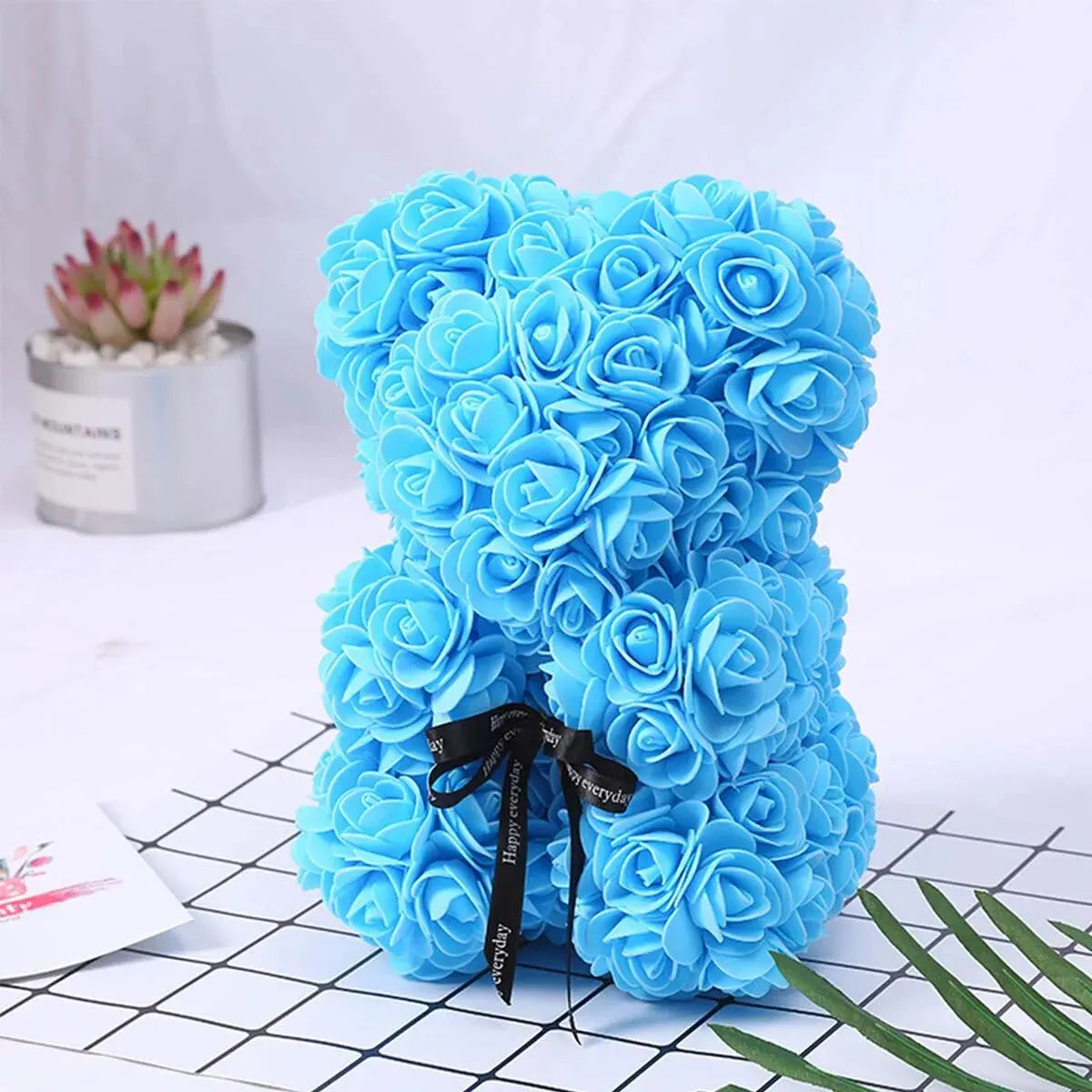 Romantic Valentine's Day Creative Eternal Flower Rose Bear Christmas Gift Rose Bear Hug Bear Wedding Flower Decoration Gift