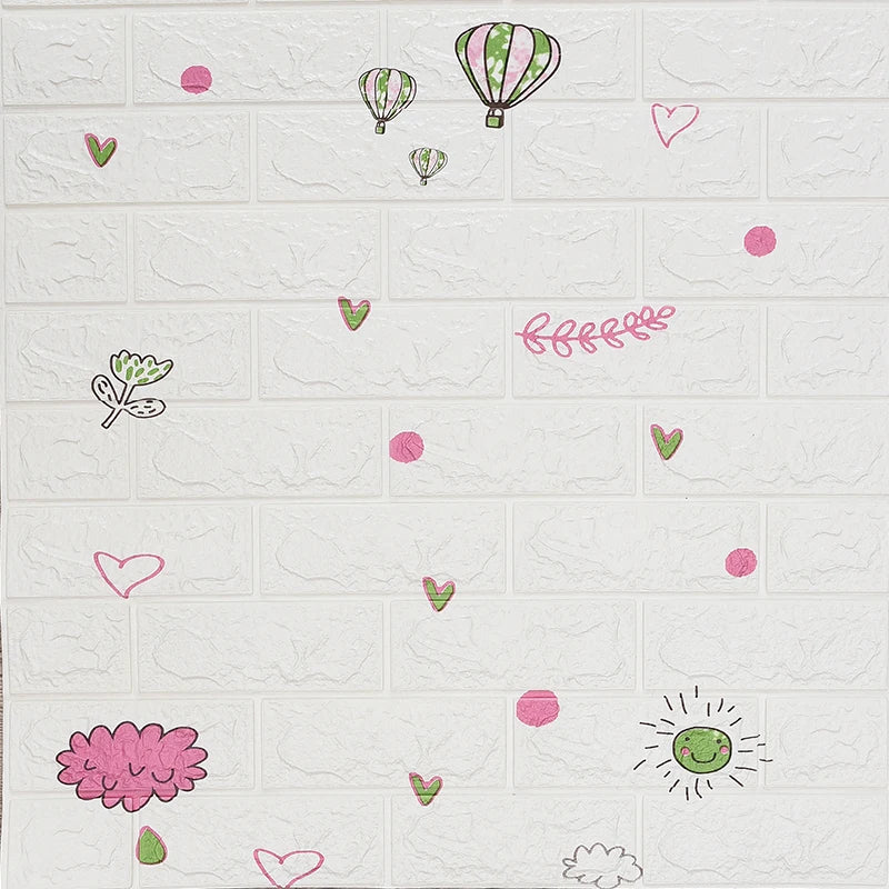 70cm*1m 3D Self-adhesive Wall Sticker Imitation Brick Bedroom Home Decor Waterproof Self-adhesive DIY Wallpaper for Living Room